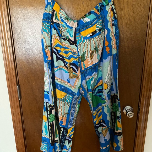 Anthropologie Printed Wide Leg Pants - Picture 3 of 3